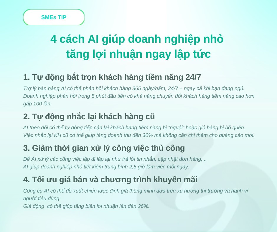 AI Chatbot không chỉ giúp bán hàng trong hiện tại mà còn tối ưu cho tăng trưởng dài hạn.