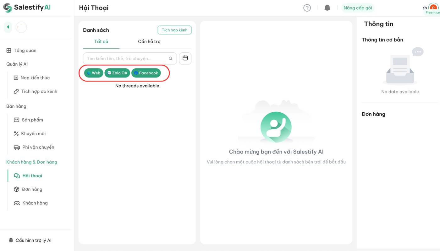 Triển khai Salestify Chatbot Ai
