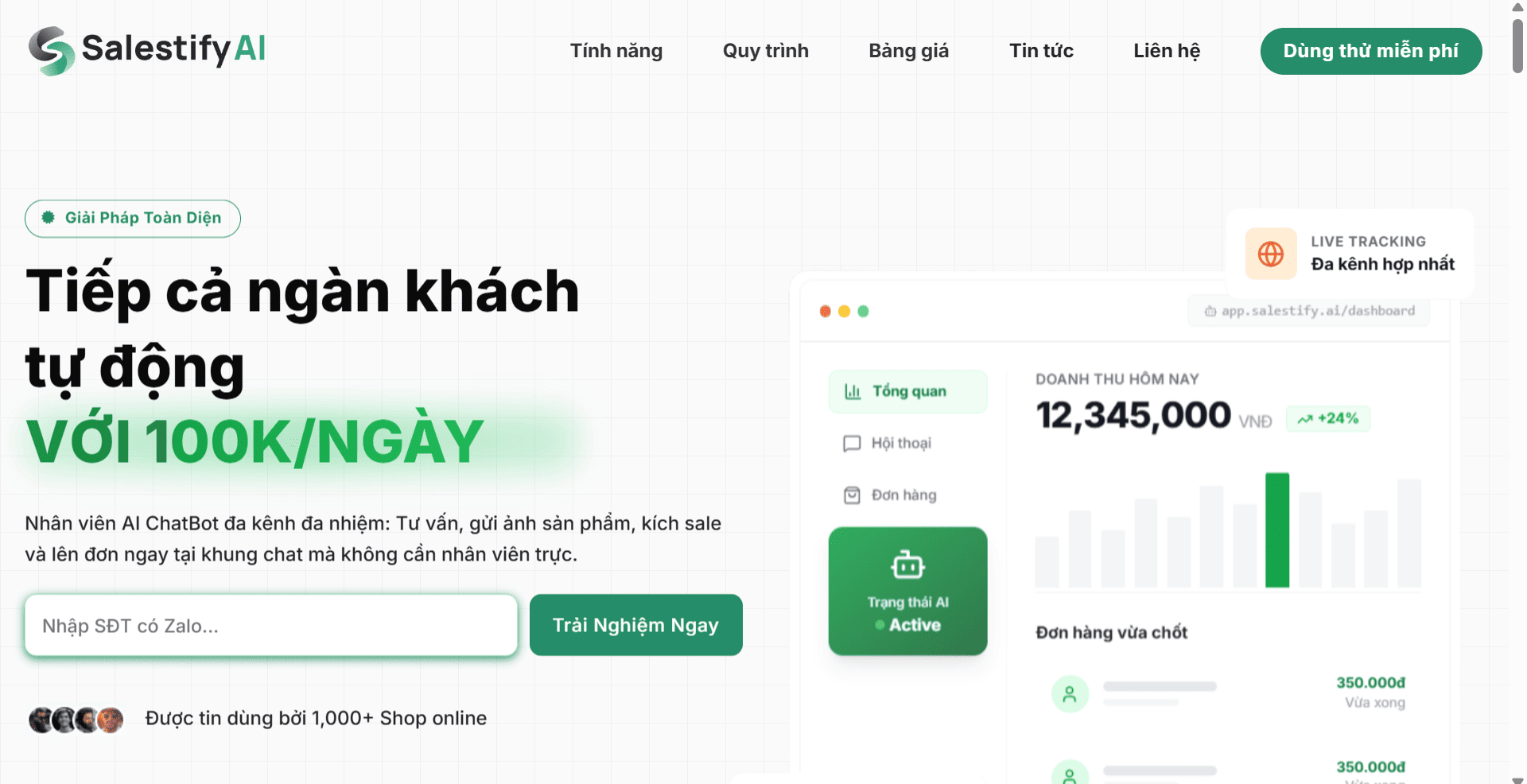 Sử dụng chatbot Salestify AI
